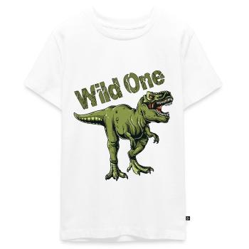 Wilder Dinosaurier - Teenager Premium Bio T-Shirt - Weiß - Vorne - AI Model Teenager Male light (155cm)