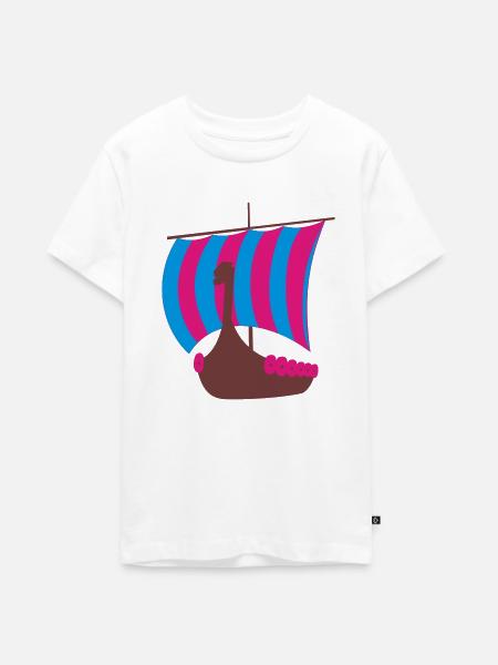 wikingerschiff - Teenager Premium Bio T-Shirt - Weiß