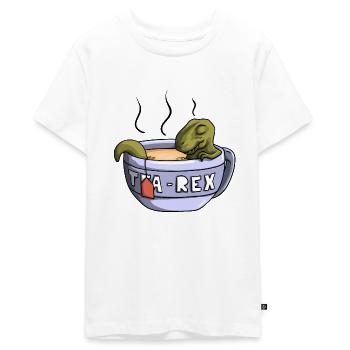 Tea-Rex - T-shirt Premium bio Ado - blanc - Devant - AI Model Teenager Male light (155cm)