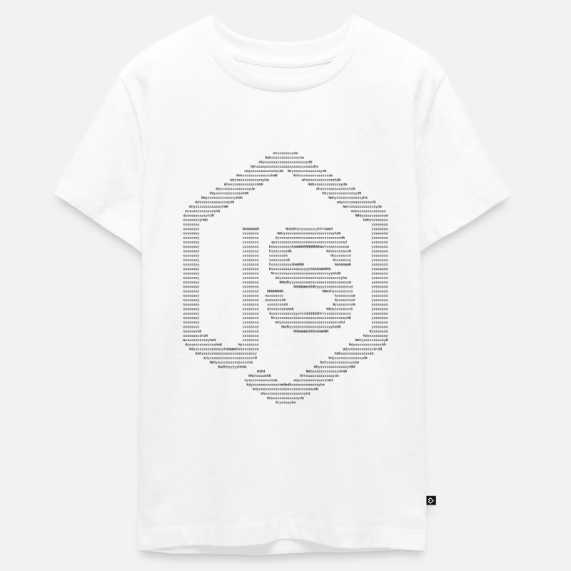 Logo JavaScript Node.js ASCII (noir) - T-shirt Premium bio Ado - blanc