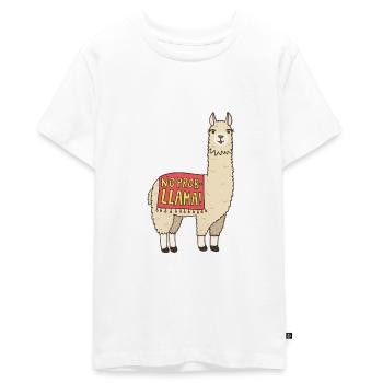 Llama lama alpaca - Teenager Premium Organic T-Shirt - white - Front - AI Model Teenager Male light (155cm)