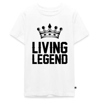 Légende vivante - T-shirt Premium bio Ado - blanc - Devant - AI Model Teenager Male light (155cm)