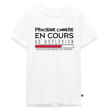 connerie en réflexion - T-shirt Premium bio Ado - blanc - Devant - AI Model Teenager Male light (155cm)