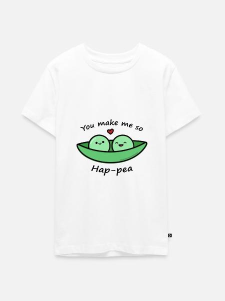 Süße Erbse - Teenager Premium Bio T-Shirt - Weiß