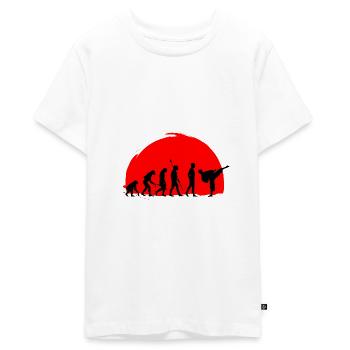 Karaté évolution arts martiaux - T-shirt Premium bio Ado - blanc - Devant - AI Model Teenager Male light (155cm)