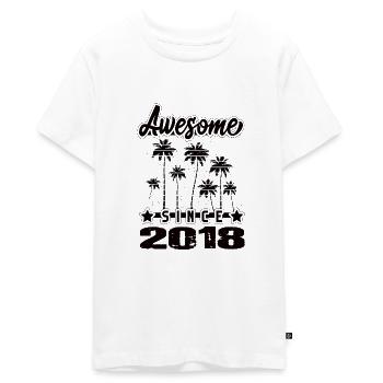 Awesome Since 2018 - Teenager Premium Organic T-Shirt - white - Front - AI Model Teenager Male light (155cm)