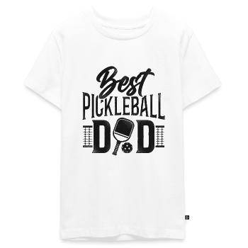 Pickleball Papà Padre Migliore - Maglietta ecologica premium da ragazzi - bianco - Fronte - AI Model Teenager Male light (155cm)