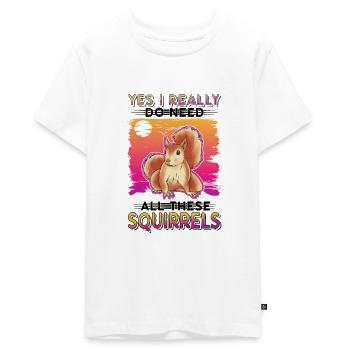 Écureuil Cadeau Écureuil Gris - T-shirt Premium bio Ado - blanc - Devant - AI Model Teenager Male light (155cm)