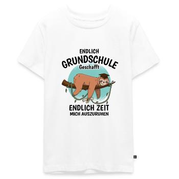 Grundschul Abgänger 2026 Grundschule Abschied - Teenager Premium Bio T-Shirt - Weiß - Vorne - AI Model Teenager Male light (155cm)