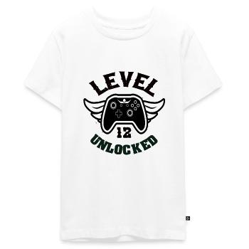 Level 12 Unlocked 12 Geburtstag - Teenager Premium Bio T-Shirt - Weiß - Vorne - AI Model Teenager Male light (155cm)
