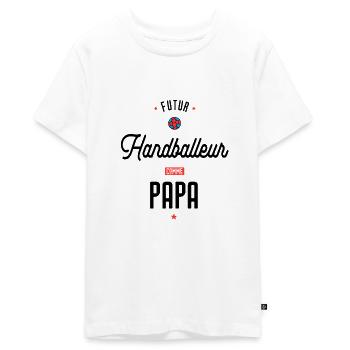 Futur handballeur comme papa - T-shirt Premium bio Ado - blanc - Devant - AI Model Teenager Male light (155cm)