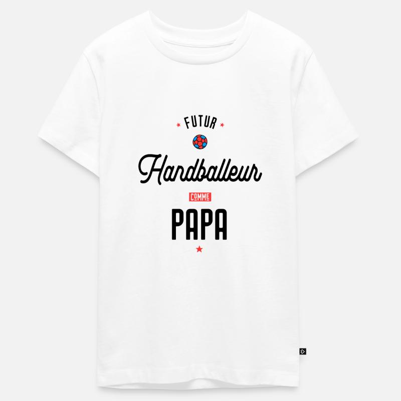 Futur handballeur comme papa - T-shirt Premium bio Ado - blanc