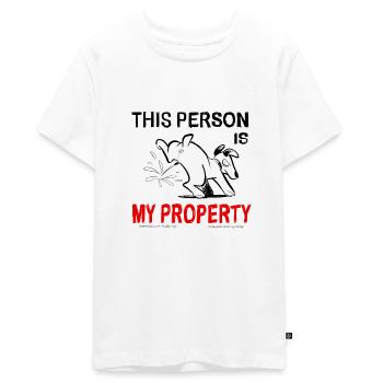Hund und Eigentum - Teenager Premium Bio T-Shirt - Weiß - Vorne - AI Model Teenager Male light (155cm)