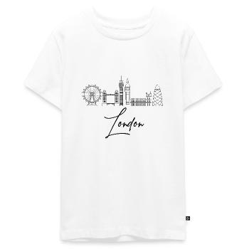 London - Teenager Premium Organic T-Shirt - white - Front - AI Model Teenager Male light (155cm)