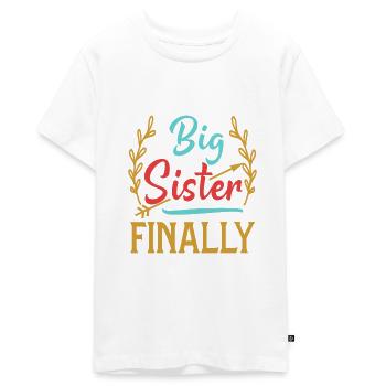 Große Schwester - Teenager Premium Bio T-Shirt - Weiß - Vorne - AI Model Teenager Male light (155cm)