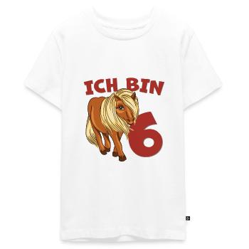 Pony zum 6. Geburtstag 6 Jahre Pferdemotiv - Teenager Premium Bio T-Shirt - Weiß - Vorne - AI Model Teenager Male light (155cm)
