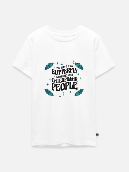 Himmlische Kunst Schmetterling Sprechendes - Teenager Premium Bio T-Shirt - Weiß