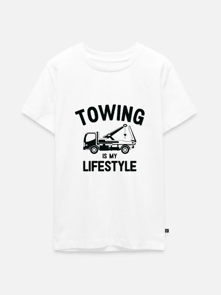 Abschleppwagenfahrer Lebensstil Abschleppen - Teenager Premium Bio T-Shirt - Weiß