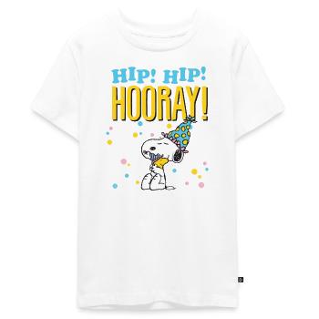 Peanuts Hip! Hip! Hourra! Design D'anniversaire - T-shirt Premium bio Ado - blanc - Devant - AI Model Teenager Male light (155cm)