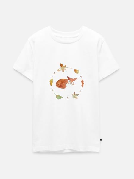schlafender Fuchs - Teenager Premium Bio T-Shirt - Weiß