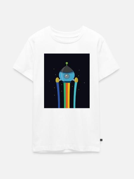 RAUMSCHIFF KINDERDESIGN - Teenager Premium Bio T-Shirt - Weiß