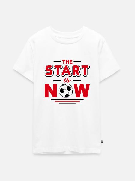 Soccer start - Teenager Premium Bio T-Shirt - Weiß