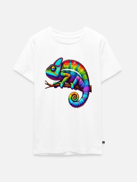 Chamäleon - Teenager Premium Bio T-Shirt - Weiß