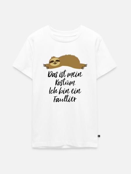 Faultier Kostüm - Teenager Premium Bio T-Shirt - Weiß