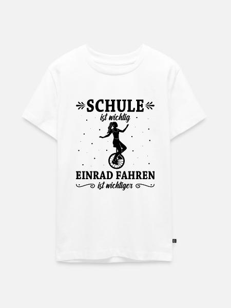 Einrad - Teenager Premium Bio T-Shirt - Weiß