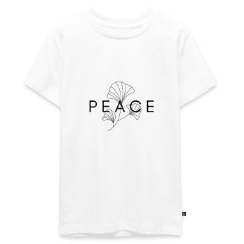 peace - Frieden - Teenager Premium Bio T-Shirt - Weiß - Vorne - AI Model Teenager Male light (155cm)