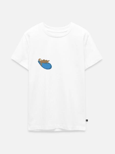 Boulder Design kletterndes Faultier - Teenager Premium Bio T-Shirt - Weiß