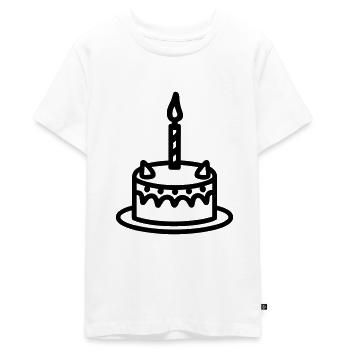 Geburtstagskuchen - Teenager Premium Bio T-Shirt - Weiß - Vorne - AI Model Teenager Male light (155cm)