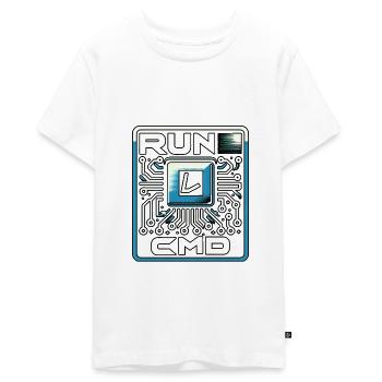 Exécuter Cmd 38 - T-shirt Premium bio Ado - blanc - Devant - AI Model Teenager Male light (155cm)