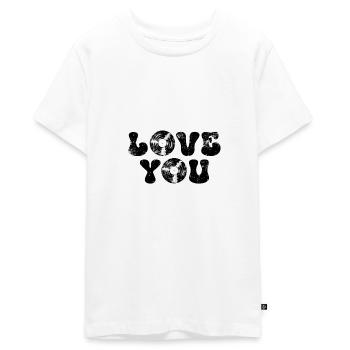 Love You - Teenager Premium Organic T-Shirt - white - Front - AI Model Teenager Male light (155cm)