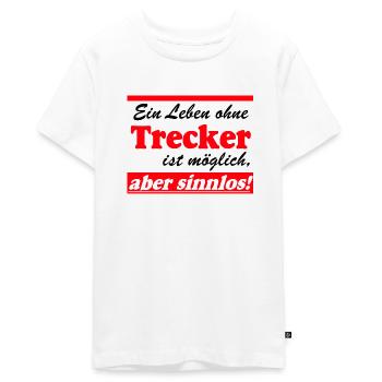 Traktor , Trecker , Landmaschine,Leben sinnlos(25) - Teenager Premium Bio T-Shirt - Weiß - Vorne - AI Model Teenager Male light (155cm)