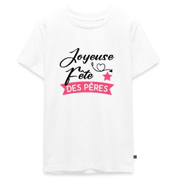 Joyeuse Fête Des pères - T-shirt Premium bio Ado - blanc - Devant - AI Model Teenager Male light (155cm)