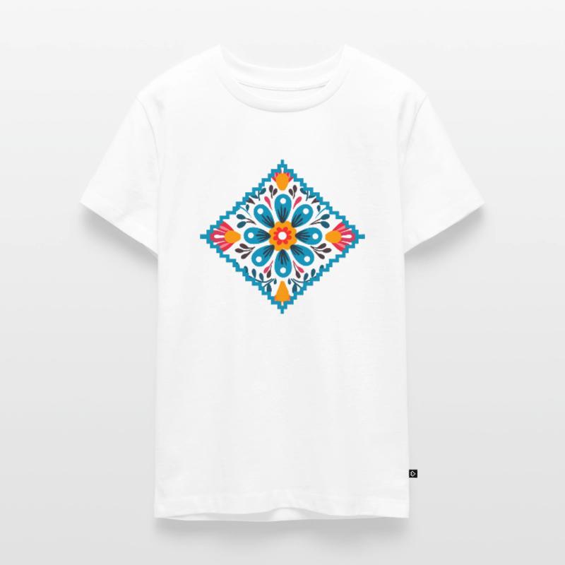 Florale Geometrie Teenager Premium Bio T-Shirt
