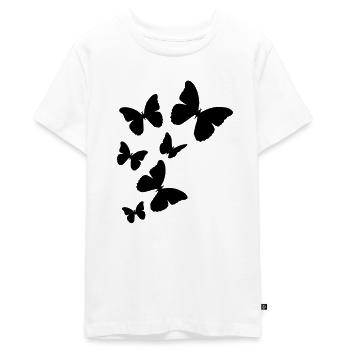 butterflies - Teenager Premium Organic T-Shirt - white - Front - AI Model Teenager Male light (155cm)