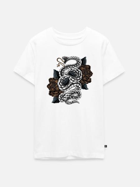 Shirohebi (白蛇 Weiße Schlange) - Teenager Premium Bio T-Shirt - Weiß