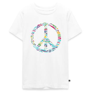 Friede - Teenager Premium Bio T-Shirt - Weiß - Vorne - AI Model Teenager Male light (155cm)