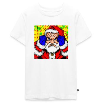 Le Père Noël de mauvaise humeur - T-shirt Premium bio Ado - blanc - Devant - AI Model Teenager Male light (155cm)