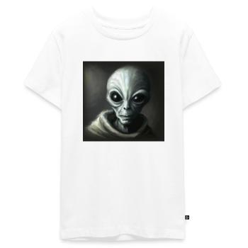 Alien - Teenager Premium Organic T-Shirt - white - Front - AI Model Teenager Male light (155cm)