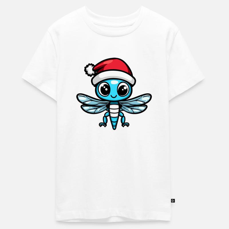 Noël Libellule - T-shirt Premium bio Ado - blanc