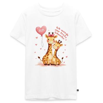 Ich werde große Schwester 2025 - Teenager Premium Bio T-Shirt - Weiß - Vorne - AI Model Teenager Male light (155cm)