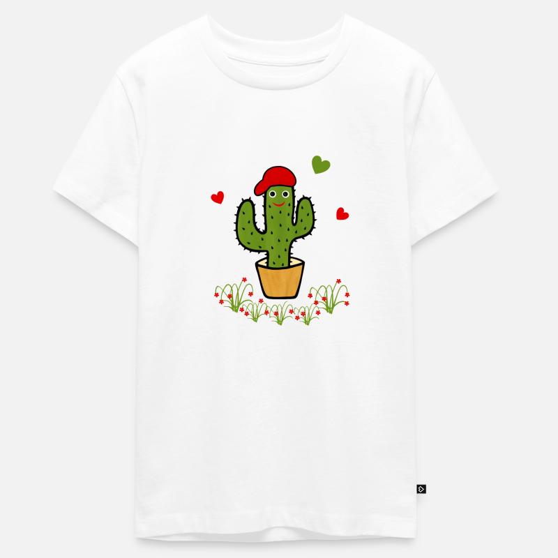 Cactus vert frais - T-shirt Premium bio Ado - blanc