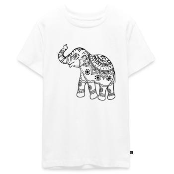 elephant - Teenager Premium Organic T-Shirt - white - Front - AI Model Teenager Male light (155cm)