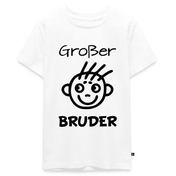 Großer Bruder - Teenager Premium Bio T-Shirt - Weiß - Vorne - AI Model Teenager Male light (155cm)