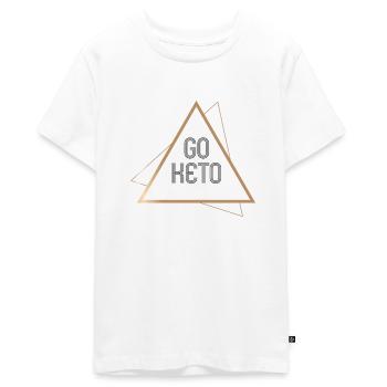 Keto - Ketogene Ernährung - Teenager Premium Bio T-Shirt - Weiß - Vorne - AI Model Teenager Male light (155cm)