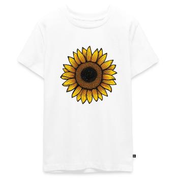 Sonnenblume - Teenager Premium Bio T-Shirt - Weiß - Vorne - AI Model Teenager Male light (155cm)