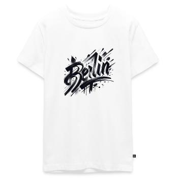Berlin Lettering Germany Deutschland - Teenager Premium Bio T-Shirt - Weiß - Vorne - AI Model Teenager Male light (155cm)